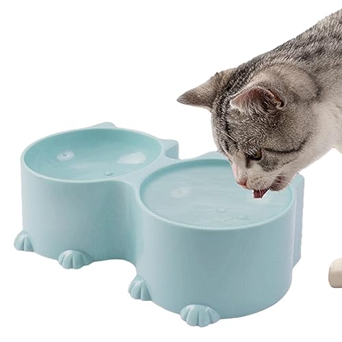 Erhöhter Schüssel, geneigt, Katzen-Design, Doppelschüsseln für Katzen, erhöhte Schüsseln für Welpen für kleine Hunde, Wasser- und Haustierfutter, erhöhter Futternapf Erhöhter Schüssel, geneigt, Katzen-Design, Doppelschüsseln für Katzen, erhöhte Schüsseln für Welpen für kleine Hunde, Wasser- und Haustierfutter, erhöhter Futternapf von Povanjer