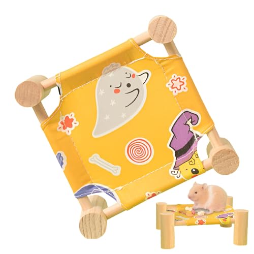 Hamsterbett, Hängematte für Hamster | Hängematte für Hamster aus Holz abnehmbar | Atmungsaktives Schlafbett für kleine Haustiere, Zuckergleiter, Wohndekoration für Kleintiere Hamsterbett, Hängematte für Hamster | Hängematte für Hamster aus Holz abnehmbar | Atmungsaktives Schlafbett für kleine Haustiere, Zuckergleiter, Wohndekoration für Kleintiere von Povanjer