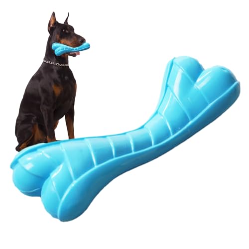 Povanjer Hundeknochen-Kauspielzeug | Unzerstörbares Kauspielzeug für große Hunde – robustes, bissfestes Zahnreinigungsspielzeug, interaktives Haustierknochenspielzeug für aktives Beißen und von Povanjer