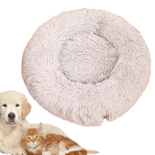 Povanjer Katzenbetten für Hauskatzen,Rundes Donut-Kuschel-Hundebett | Rundes Donut-Plüsch-Kuschelbett für Hunde und Katzen - Schlafbett für Haustiere, Donut-Hundebett für kleine Hunde, Kätzchen, von Povanjer