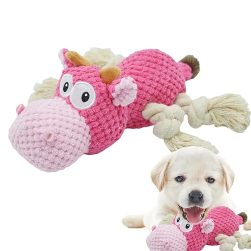 Povanjer Kauspielzeug für Hunde,Plüsch-Quietschspielzeug für Hunde, Cartoon-Hunde-Plüschtier, Bissfestes Hundespielzeug, um sie zu beschäftigen, interaktives Haustierzubehör für kleine Welpen von Povanjer