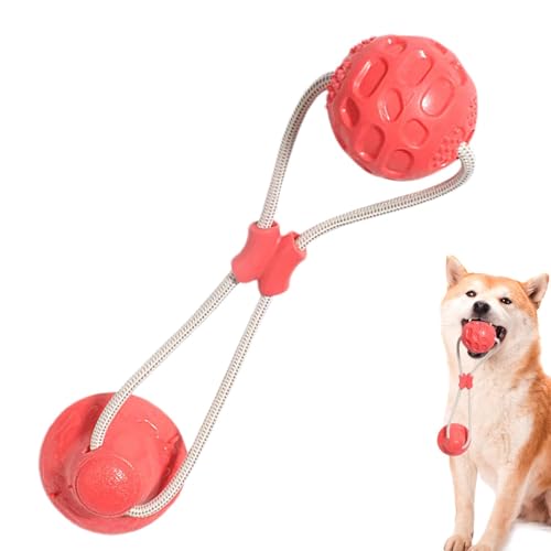 Povanjer Kleines Hundeseilspielzeug, Saugnapf-Hundespielzeug,Weiches Molaren-Beißspielzeug für Welpen | Ball mit Seil, Hundespielzeug, Welpen-Beißring, interaktives Hunde-Beißspielzeug zum Training von Povanjer