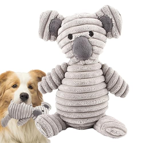 Povanjer Koala Hundespielzeug, Quietschendes Plüsch-Hundespielzeug, interaktives Leckerli-Spielzeug, quietschendes Plüsch-Hunde-Koala-Spielzeug mit Quietschgeräuschen für mittelgroße und große Rassen, von Povanjer