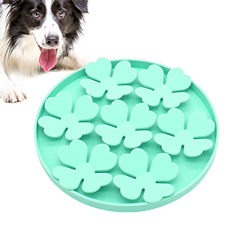 Leckmatte für Hunde | Saugnapf-Erdnussbutter-Leckkissen für Hunde - Erhöhter Blumen-Design-Puzzle-Futterspender für Wasserjoghurt, Nass- oder Trockenfutter, Linderung von Langeweile an Wand von Povanjer
