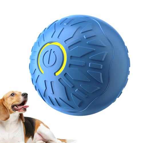 Povanjer Rollball für Hunde, elektrischer aktiver Rollball für Hunde, Kauspielzeug, aktiver Rollball, LED-Blitzlichter, wiederaufladbar, peppiges Kauspielzeug für kleine bis mittelgroße Hunderassen von Povanjer