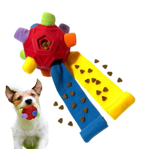 Povanjer Schnüffelspielzeug für Hunde, interaktives Spielzeug für langsames Füttern, Leckerli-Spielzeug, Kau- und Puzzle-Spielzeug, langsames Essen, Schnüffelball, bequemes Hundespielzeug, Grabspiel von Povanjer