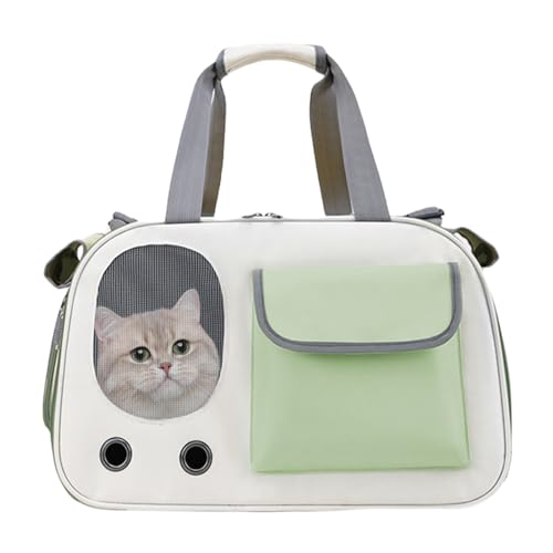 Tragbare Haustier-Reisetasche, tragbare Katzentasche, transparent, Schutz für Privatsphäre für Katzen und Hunde, mittlere Größe von Povanjer