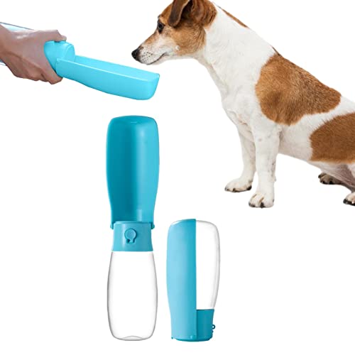 Tragbare Hundewasserflasche,550 ml tragbarer Faltbarer Wasserspender für Haustiere - Kein auslaufendes Hunde-Trinkzubehör für Reisen, Spazierengehen, Wandern, Autofahrten von Povanjer