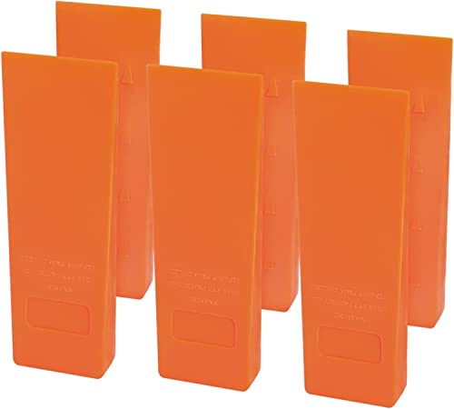 Poweka Fällkeil Kunststoff Forstkeil Baumkeile 20cm, Keil zum kontrollierten Fällen von Bäumen,Orange(6 Packungen) von Poweka