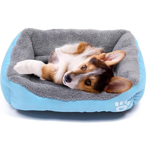 powerking Hundebett, wasserdichtes Haustier Mat Pad und Schlafkissen für Kitty Katze und kleine Hündchen, weich und waschbar （Blau） von powerking