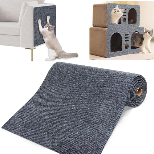 Katzen Kratzmatte Selbstklebend, 40×200cm Kratzbretter Katze Wand, Kratzschutz Sofa Katze, Kratzmatte Kratzwand, Kratzteppich Katze für Möbel Couch Wand Katzenturm Tür Schutz von Powmag