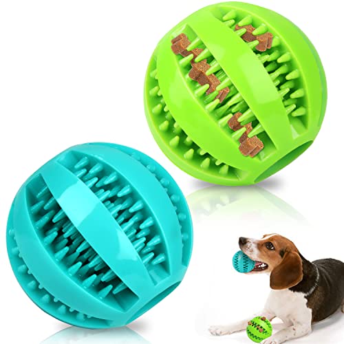 Powmag 2 Stück 6cm Hundeball mit Zahnpflege, Ungiftig, Langlebig, IQ-Puzzle, Kauspielzeug für Welpen, kleine Hundezähne, Reinigung, Kauen, Spielen, Leckerbissen, Hundespielzeug von Powmag