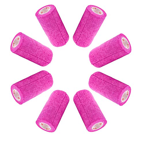 10,2 cm Vet Wrap Tape Bulk (Fuchsia) (6 Stück) Selbstklebend Haftend Flex Bandage Grip Rolle für Hund Katze Haustier Pferd von Prairie Horse Supply