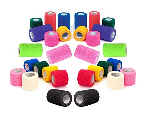 Prairie Horse Supply Vet Tape Bulk (verschiedene Farben) (6 Stück) (7,6 cm breit), medizinisches Erste-Hilfe-Klebeband, selbstklebend, für Knöchel, Handgelenk, Verstauchungen und Schwellungen von Prairie Horse Supply