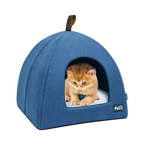 Katzenzelt Bett | Hundezeltbett mit Matte,Katzenhöhle, Haustierzelt, Höhlenbett, gemütlicher Katzenschlafsack, Schlummermatte für Winter, Haustiere, Katzen, kleine Hunde, Welpen und Pratvider von Pratvider