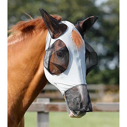 Premier Equine Fliegenmaske Comfort Tech Xtra Lycra Fly Mask Größe S, Farbe Grey von Premier Equine