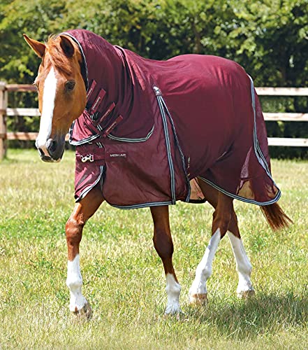 Premier Equine Fliegendecke Combo Mesh Air Fly Rug mit Kreuzgurt 6'6'' Wine von Premier Equine