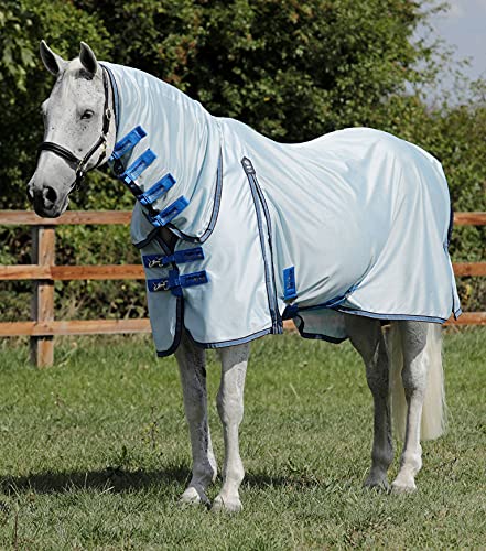 Premier Equine Fliegendecke Combo Mesh Air Fly Rug mit Kreuzgurt 6'9'' Blue von Premier Equine