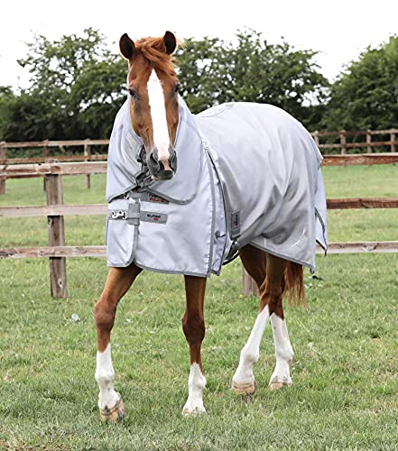 Premier Equine Fliegendecke Super Lite Fly Rug mit Kreuzgurt Silver 6'3'' von Premier Equine