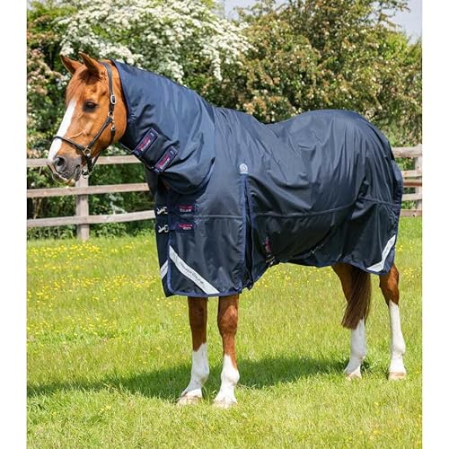 wasserdichte Outdoor-Decke für Pferde mit Halsabdeckung Premier Equine Buster Storm Classic 90 g von Premier Equine