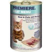 PREMIERE Meat Menu Adult Rind mit Pute & Shrimps 6x200 g von Premiere