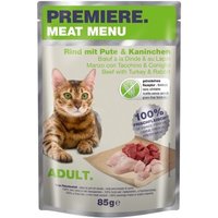 PREMIERE Meat Menu Adult Rind mit Pute & Kaninchen 24x85 g von Premiere