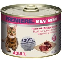 PREMIERE Meat Menu Adult Rind mit Rinderherzen 12x200 g von Premiere