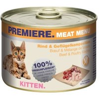 PREMIERE Meat Menu Kitten Rind & Geflügelkomposition 24x200 g von Premiere