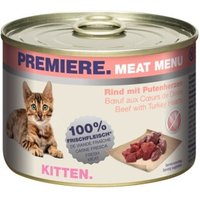 PREMIERE Meat Menu Kitten Rind & Putenherzen 24x200 g von Premiere