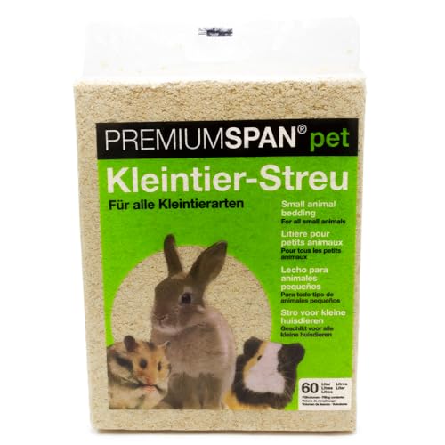 PREMIUMSPAN pet Kleintier-Streu Hobelspäne, 60l – 3.5 kg von San Dimas