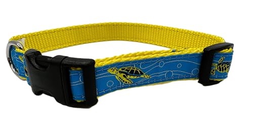 Preston Strapazierfähiges, verstellbares Hundehalsband oder Hundeleine, ideale Hundehalsbänder und Leinen in verschiedenen Größen für Hunde von XL bis XS, Meeresschildkröte (mittelgroßes Halsband, 3,2 von Preston