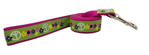 Preston Strapazierfähiges, verstellbares Hundehalsband oder Hundeleine, ideale Hundehalsbänder und Leinen in verschiedenen Größen für Hunde von XL bis XS Groovy Boho (kleine Leine, 1,9 cm breit) von Preston