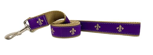 Preston Strapazierfähiges, verstellbares Hundehalsband oder Hundeleine, ideale Hundehalsbänder und Leinen in verschiedenen Größen für alle Hunde. Lilafarbene Lilie (kleine Leine, 1,9 cm breit) von Preston