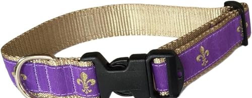 Preston Strapazierfähiges, verstellbares Hundehalsband oder Hundeleine, ideale Hundehalsbänder und Leinen in verschiedenen Größen für alle Hunde. Lilafarbene Lilien-Violette Lilie, Größe XS, 1,9 cm von Preston