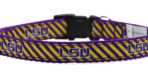 Preston Strapazierfähiges, verstellbares LSU Tigers Hundehalsband oder Hundeleine, ideale Hundehalsbänder und Leinen in verschiedenen Größen für Hunde von XL bis XS (Mittleres Halsband, 3,2 cm breit) von Preston