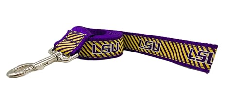 Preston Strapazierfähiges, verstellbares LSU Tigers Hundehalsband oder Hundeleine, ideale Hundehalsbänder und Leinen in verschiedenen Größen für Hunde von XL bis XS (große Leine, 3,2 cm breit) von Preston