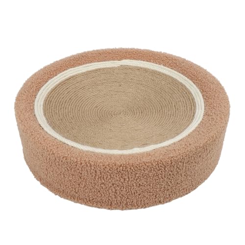 Katzenkratzpad, runde Katzenkratzmatte Ergonomische Katzenkratz-Loungebett Sisal Katzenkratzpad Indoor Katzen Krallenschleifen (Braun) von Prevessel