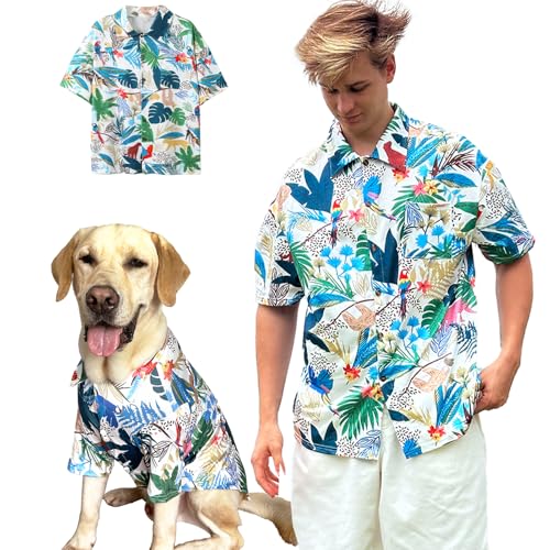 Hunde-Shirt, Hawaii, atmungsaktiv, cooler Strand-Stil, Hundekleidung für mittelgroße bis große Hunde, Besitzer und Haustier-Shirts separat erhältlich, Größe XL, Grün Hunde-Shirt, Hawaii, atmungsaktiv, cooler Strand-Stil, Hundekleidung für mittelgroße bis große Hunde, Besitzer und Haustier-Shirts separat erhältlich, Größe XL, Grün von PriPre