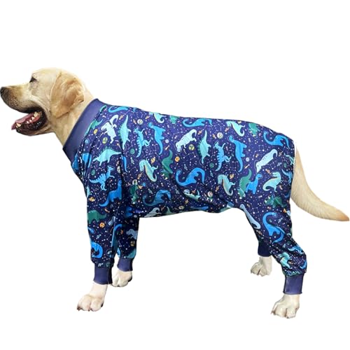 PriPre Chirurgie-Genesungsanzug für Hunde, Dinosaurier-bedruckt, langärmelig, weicher Schlafanzug, Einteiler, Overall verhindert Lecken, Haarausfallanzug für große Hunde (Dinosaurier, Größe 2XL) PriPre Chirurgie-Genesungsanzug für Hunde, Dinosaurier-bedruckt, langärmelig, weicher Schlafanzug, Einteiler, Overall verhindert Lecken, Haarausfallanzug für große Hunde (Dinosaurier, Größe 2XL) von PriPre
