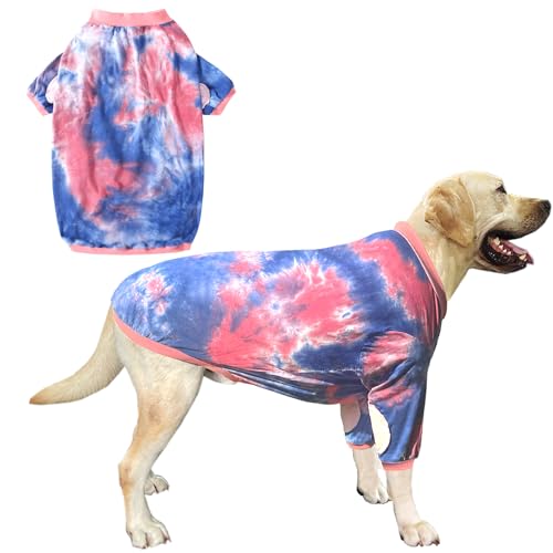 PriPre Hunde-T-Shirt, Baumwolle, weich und dehnbar, für extra große Hunde (2XL, Rosa) von PriPre