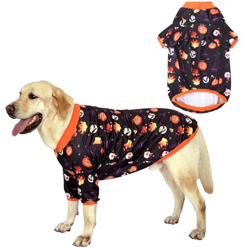 PriPre Hunde-T-Shirt mit orangefarbenem Kürbiskopf, bedrucktes Haustier-Shirt, weicher Schlafanzug für große Hunde, Kürbiskopf, Größe L PriPre Hunde-T-Shirt mit orangefarbenem Kürbiskopf, bedrucktes Haustier-Shirt, weicher Schlafanzug für große Hunde, Kürbiskopf, Größe L von PriPre