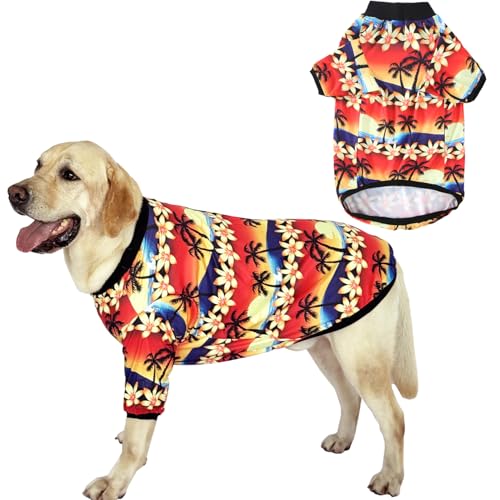 PriPre Hunde-T-Shirt mit orangefarbenem Sonnenuntergang bedruckt, weicher Schlafanzug für große Hunde, Sonnenuntergang, Größe XXL PriPre Hunde-T-Shirt mit orangefarbenem Sonnenuntergang bedruckt, weicher Schlafanzug für große Hunde, Sonnenuntergang, Größe XXL von PriPre