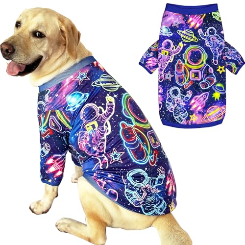 PriPre Hunde-T-Shirts mit Astronautenmuster, bedrucktes Haustier-Shirt, weicher Schlafanzug für große Hunde, Astronaut, Größe XXL PriPre Hunde-T-Shirts mit Astronautenmuster, bedrucktes Haustier-Shirt, weicher Schlafanzug für große Hunde, Astronaut, Größe XXL von PriPre