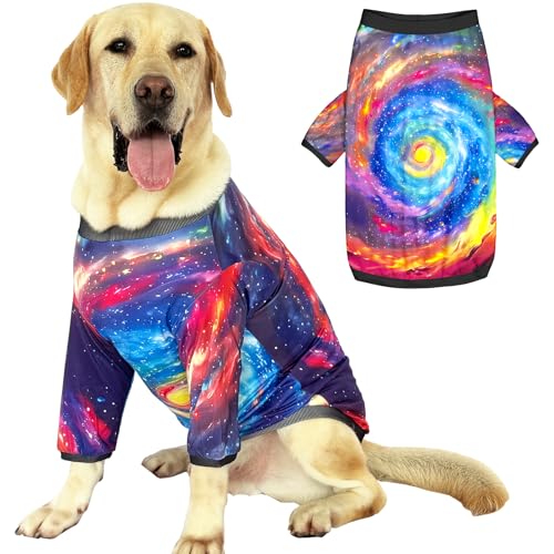 PriPre Hunde-T-Shirts mit Fantasy-Galaxie-Muster, bedruckt, weicher Schlafanzug für große Hunde, Größe XL PriPre Hunde-T-Shirts mit Fantasy-Galaxie-Muster, bedruckt, weicher Schlafanzug für große Hunde, Größe XL von PriPre