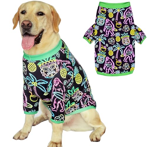 PriPre Hunde-T-Shirts mit fluoreszierendem Orang-Utan-Muster, bedrucktes Haustier-Shirt, weicher Schlafanzug für große Hunde, Orang-Utan, Größe XL PriPre Hunde-T-Shirts mit fluoreszierendem Orang-Utan-Muster, bedrucktes Haustier-Shirt, weicher Schlafanzug für große Hunde, Orang-Utan, Größe XL von PriPre