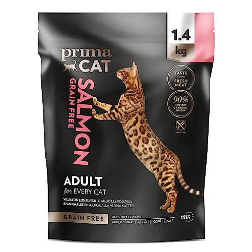 PrimaCat - Getreidefreies Alleintrockenfutter mit Lachs-Geschmack für Katzen, Futter für ausgewachsene Katzen, 1,4kg von prochoice Professional's Choice