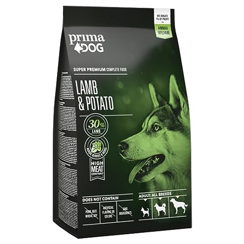 PrimaDog | Trockenfutter für erwachsene Hunde, Lamm und Kartoffeln, 10 kg, ohne Weizen, das perfekte Futter für Ihren erwachsenen Hund, für Hunde aller Größen von PrimaDog