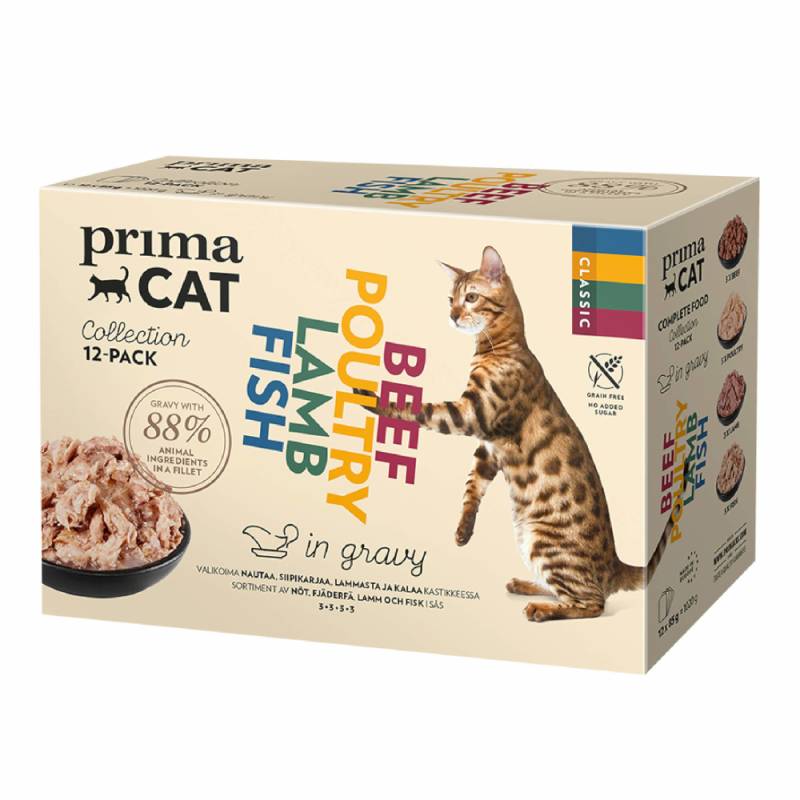 PrimaCat Classic in Soße 12 x 85 g - Classic-Mix (4 Sorten) von PrimaPet