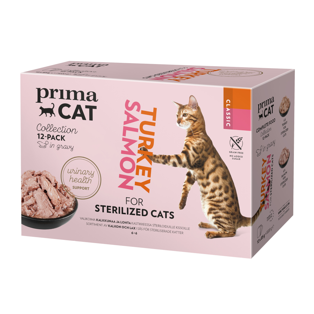 PrimaCat Classic in Soße 12 x 85 g - Sterilized-Mix (2 Sorten) von PrimaPet