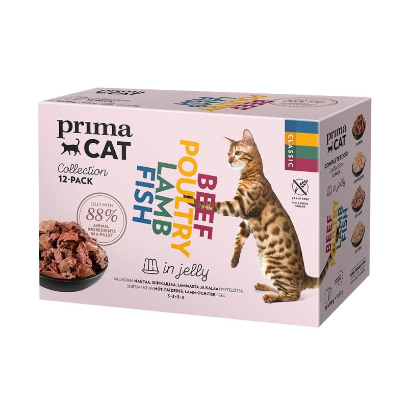 Sparpaket PrimaCat Classic in Gelee 24 x 85 g - Classic-Mix (4 Sorten) von PrimaPet